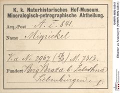 Etiketten zu Arsenopyrit (NHMW-MIN-Ai841)